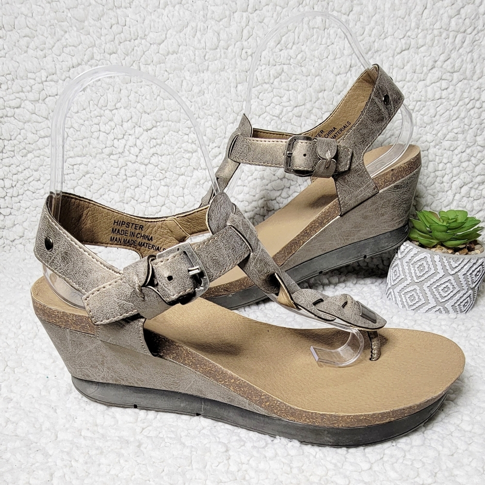 Corky’s‎ Hipster Braided Thong Wedge Heel Sandals Size 10